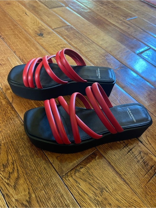 Vagabond Shoes - Vagabond Shoes Platform Sandals Leather Straps Red Size 7